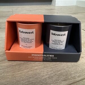 Target 2pk‎ 4oz Glass Introvert and Extrovert Jar Candle Gift Set Room Essential